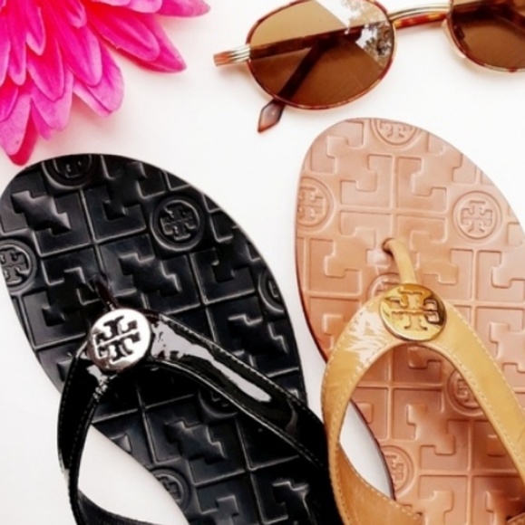 TORY BURCH Logo Sandals LIKE NEW! - Picture 2 of 8